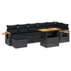 vidaXL Salon de jardin 8 pcs avec coussins noir r&eacute;sine tress&eacute;e
