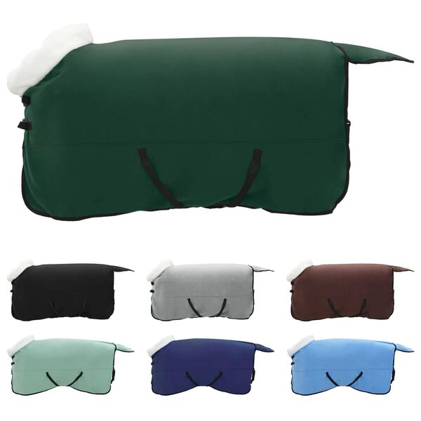 vidaXL Couverture &Eacute;quine Vert fonc&eacute; complet 165 cm Fleece polaire