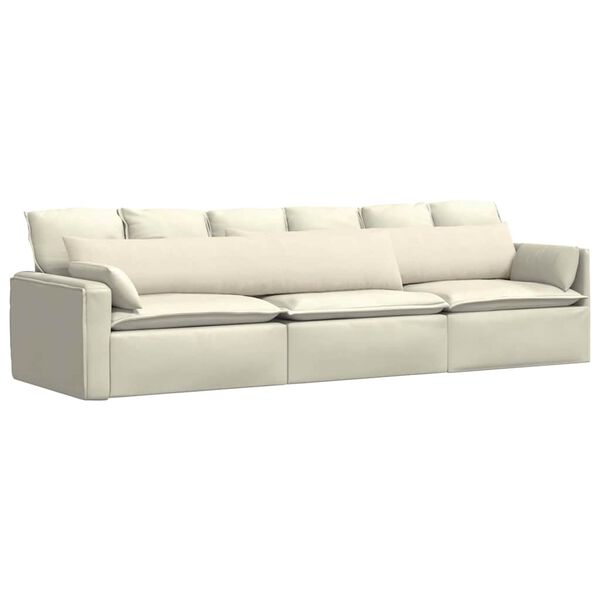 vidaXL Coussins de canap&eacute; 2 pcs Cr&egrave;me 200 x 40 cm