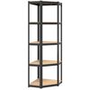 vidaXL &Eacute;tag&egrave;res &agrave; 5 niveaux 3pcs Anthracite Acier et bois d'ing&eacute;nierie