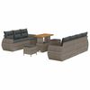 vidaXL Ensemble de canap&eacute; de jardin avec coussin 10 pcs Gris polyrotin