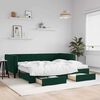 vidaXL Lit de jour avec gigogne et tiroirs vert fonc&eacute; 90x200cm velours