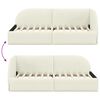 vidaXL Cadre de lit d'angle Cr&egrave;me 90 cm x 200 cm tissu