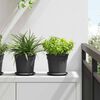 vidaXL Pots de plantes 6 pcs Noir &Oslash; 17 x 14 cm Plastique
