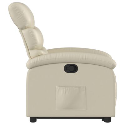 vidaXL Fauteuil inclinable Crème Similicuir