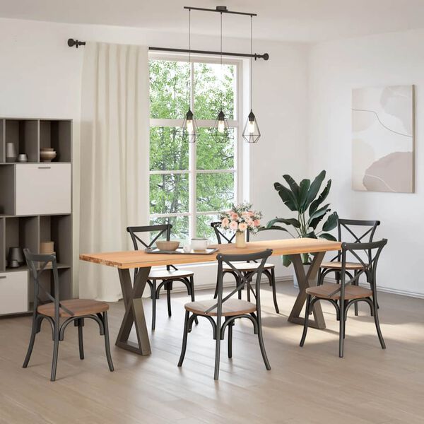 vidaXL Pieds de table &agrave; manger 2 pi&egrave;ces Acier naturel 50 x (72-73,3) cm Acier