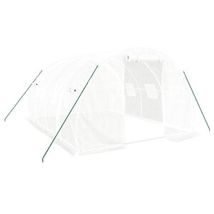 vidaXL Serre avec cadre en acier Blanc 12 m&sup2; 4x3x2 m