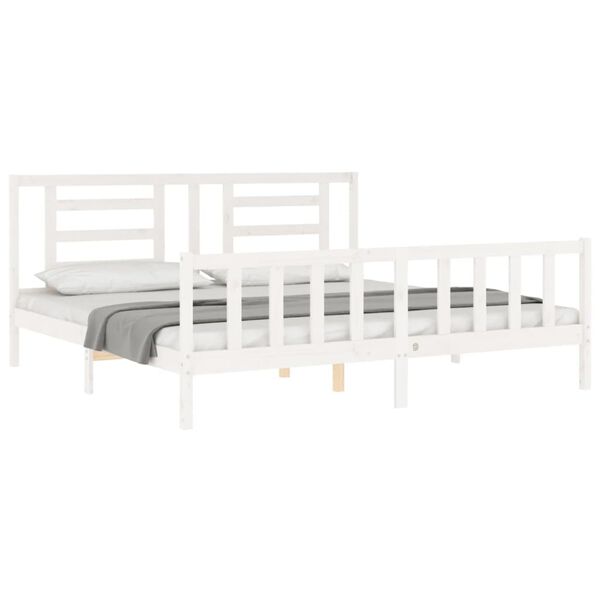 vidaXL Cadre de lit sans matelas blanc bois massif de pin