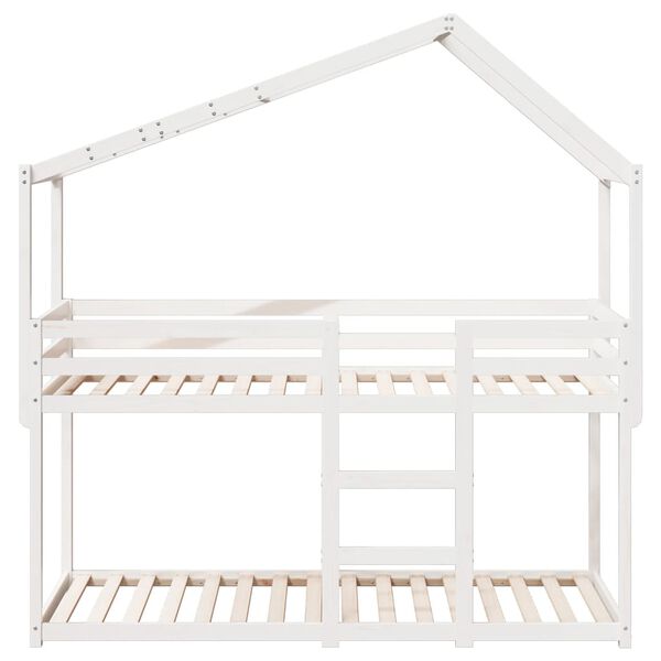 vidaXL Lit superpos&eacute; sans matelas blanc 90x200 cm bois de pin massif