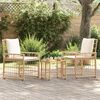 vidaXL Ensemble de meubles d'ext&eacute;rieur 3 pcs Blanc Naturel et Cr&egrave;me