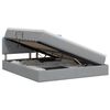 vidaXL Lit de rangement LED avec matelas Gris clair 160 x 200 cm Tissu