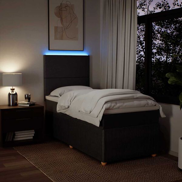 vidaXL Sommier &agrave; lattes de lit avec matelas Marron fonc&eacute; 100x200 cm