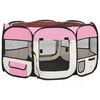 vidaXL Parc pliable pour chien avec sac de transport Rose 125x125x61cm