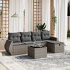vidaXL Salon de jardin 5 pcs avec coussins gris r&eacute;sine tress&eacute;e