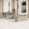 vidaXL Salon de jardin avec coussins 6 pcs beige r&eacute;sine tress&eacute;e