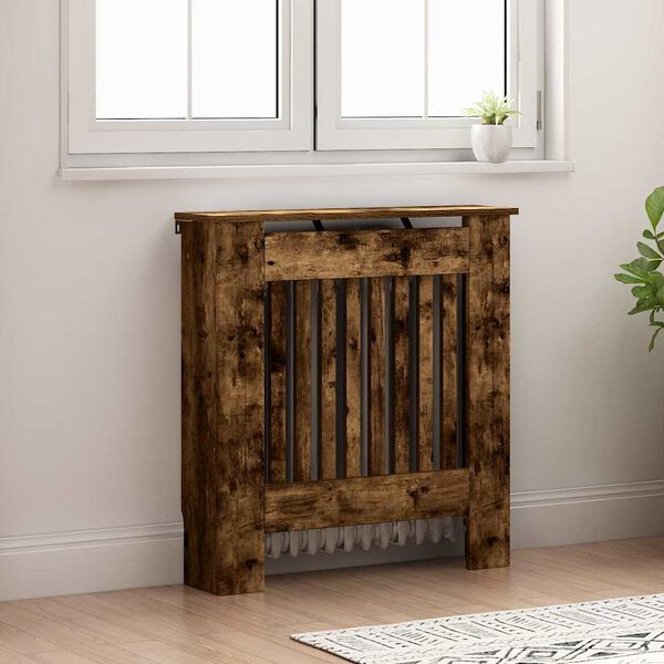 vidaXL Cache-Radiateur Ch&ecirc;ne fum&eacute; 78 x 19 x 81,5 cm Bois d'ing&eacute;nierie