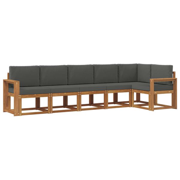 vidaXL Ensemble de canap&eacute;s d'ext&eacute;rieur 6 pcs Naturel et Anthracite