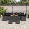 vidaXL Ensemble de canap&eacute; de jardin avec coussin 10 pcs Noir polyrotin