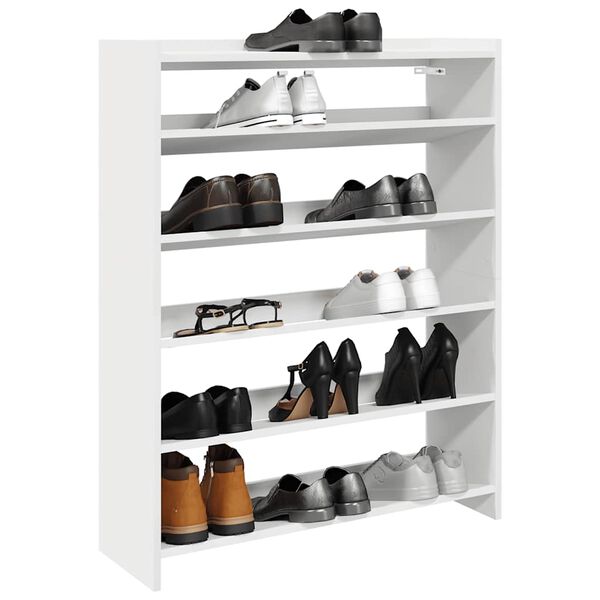 vidaXL &Eacute;tag&egrave;re &agrave; chaussures blanc 80x25x100 cm bois d'ing&eacute;nierie