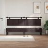 vidaXL T&ecirc;te de lit suspendue Ray&eacute; Marron fonc&eacute; 210 x 55 x 5 cm tissu