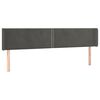 vidaXL T&ecirc;te de lit &agrave; LED Gris fonc&eacute; 163x16x78/88 cm Velours