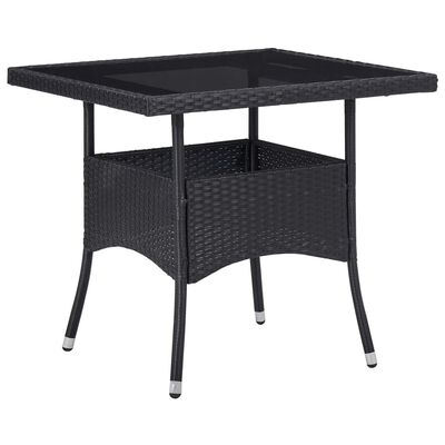 vidaXL Ensemble à manger de jardin 5 pcs Noir Résine tressée et acacia