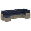 vidaXL Ensemble de canap&eacute; de jardin 7 pcs avec coussins gris r&eacute;sine tress&eacute;e