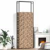 vidaXL Portant de bois de chauffage Noir mat 110x28x312 cm Acier
