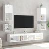 vidaXL Unit&eacute;s murales TV avec LED 8 pcs blanc bois d'ing&eacute;nierie