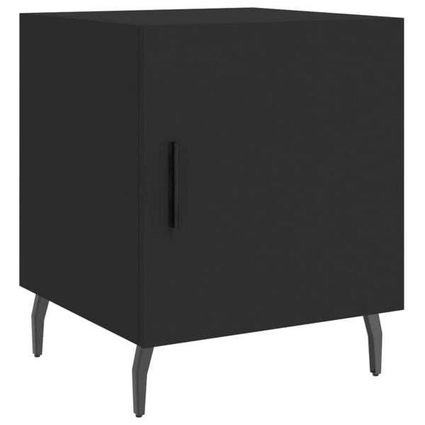 vidaXL Table de chevet noir 40x40x50 cm bois d&rsquo;ing&eacute;nierie