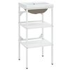 vidaXL Cadre de lavabo de salle de bain vasque &agrave; encastrer Blanc Fer