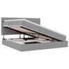 vidaXL Lit avec rangement et matelas Gris clair 200 x 200 cm tissu