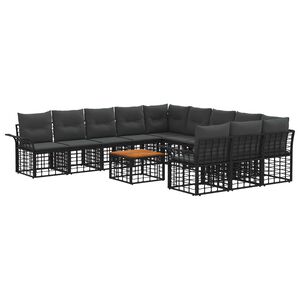 vidaXL Ensemble de canap&eacute;s d'ext&eacute;rieur 12 pcs Noir et Gris fonc&eacute;
