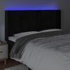 vidaXL T&ecirc;te de lit &agrave; LED Noir 203x16x118/128 cm Velours
