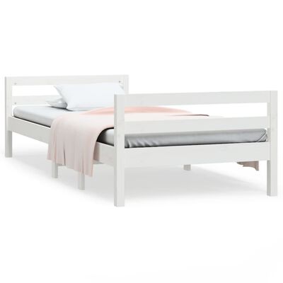 vidaXL Cadre de lit sans matelas blanc 90x200 cm bois de pin massif