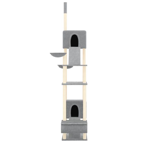 vidaXL Arbre &agrave; chat du sol au plafond Gris clair 277-303 cm