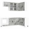 vidaXL Unit&eacute; de cuisine LUCCA 8 pcs Gris b&eacute;ton Bois d'ing&eacute;nierie