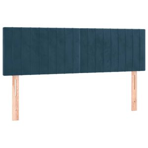 vidaXL T&ecirc;tes de lit Bleu fonc&eacute; 144 x 5 x 78/88 cm Velours
