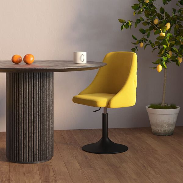 vidaXL Chaise de salle &agrave; manger Jaune moutarde Velours