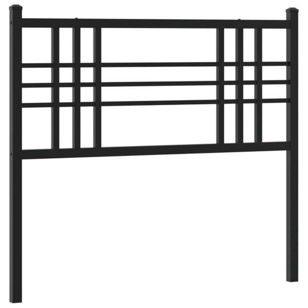 vidaXL T&ecirc;te de lit m&eacute;tal noir 90 cm
