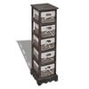 vidaXL &Eacute;tag&egrave;re de rangement en bois 5 paniers en tissage Marron