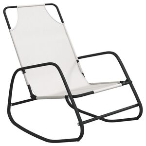 vidaXL Chaise longue à bascule crème acier et textilène