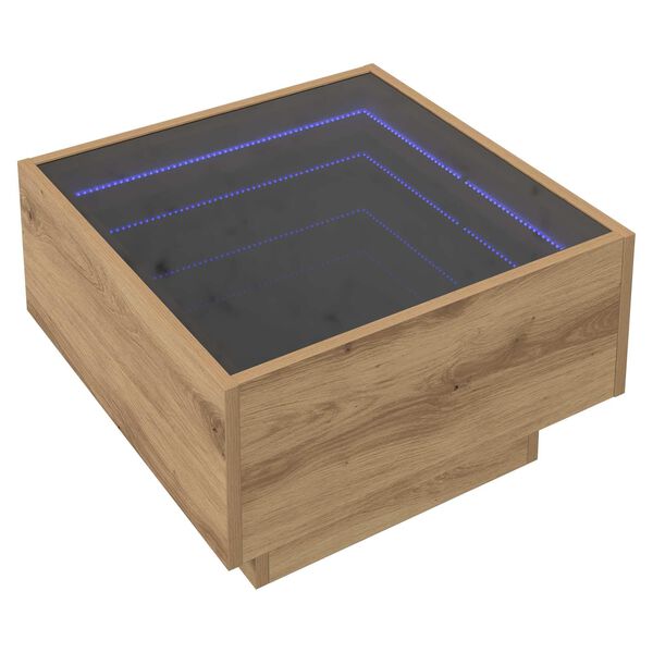 vidaXL Table basse ch&ecirc;ne artisanal 50 x 50 x 30 cm Bois d'ing&eacute;nierie