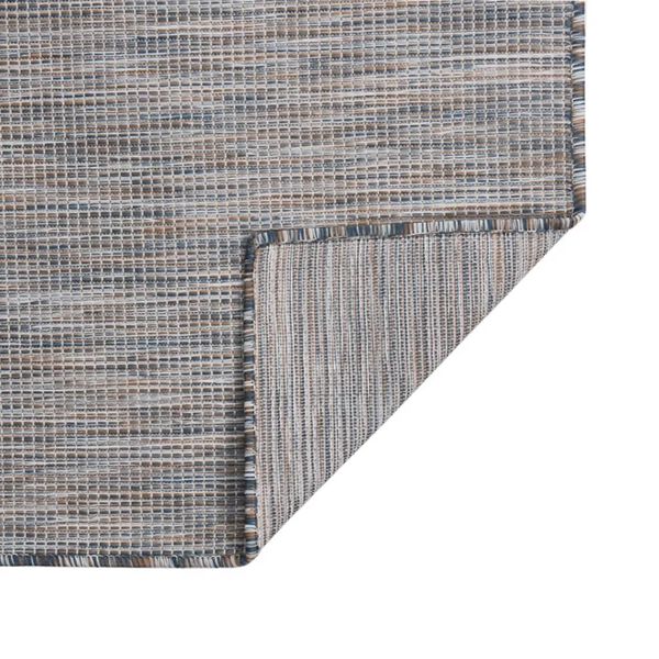 vidaXL Tapis &agrave; tissage plat d'ext&eacute;rieur 120x170 cm Marron et bleu