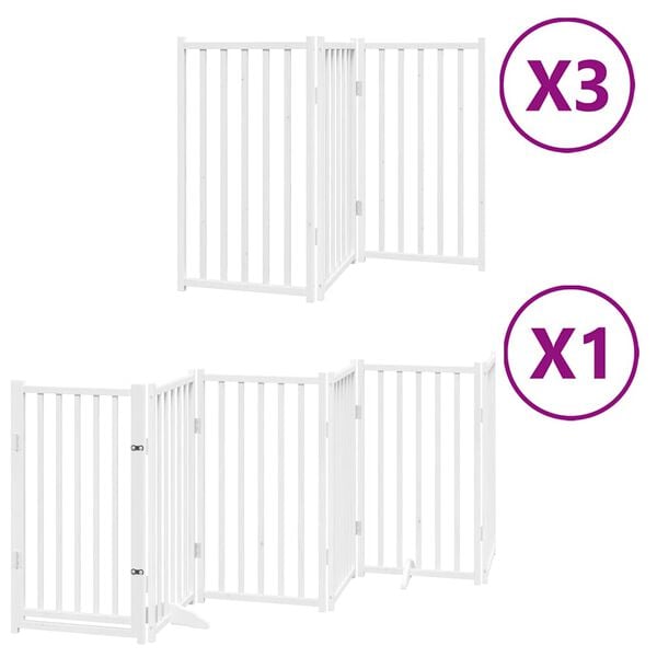 vidaXL Barri&egrave;re pour chien porte pliable 15 panneaux bois de peuplier