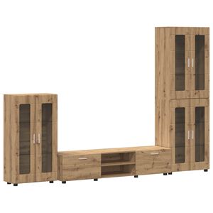 vidaXL Ensemble meuble TV FLORIN Ch&ecirc;ne artisanal Bois d'ing&eacute;nierie