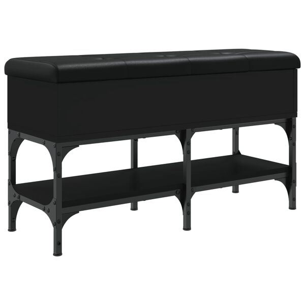 vidaXL Banc &agrave; chaussures noir 82x32x45 cm bois d'ing&eacute;nierie