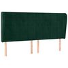 vidaXL T&ecirc;te de lit avec oreilles Vert fonc&eacute; 163x23x118/128 cm Velours