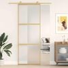 vidaXL Porte coulissante dor&eacute; 76x205 cm verre ESG d&eacute;poli et aluminium