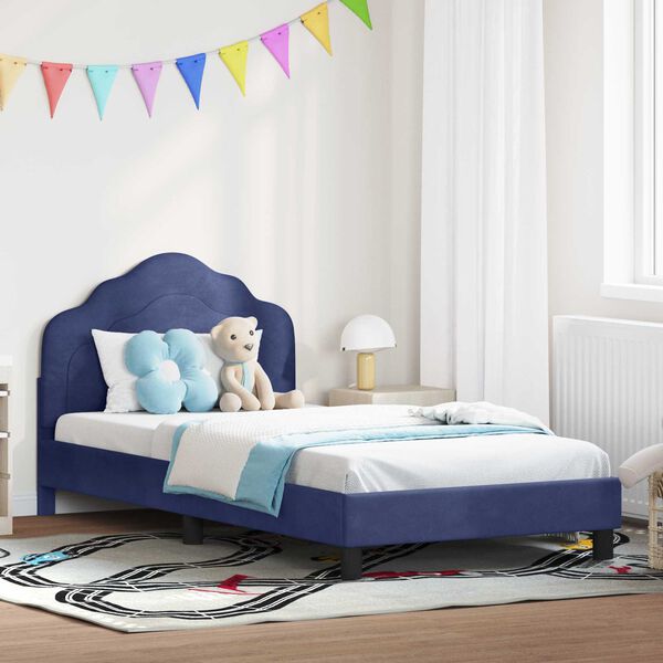 vidaXL Cadre de lit pour enfants avec t&ecirc;te de lit Bleu police